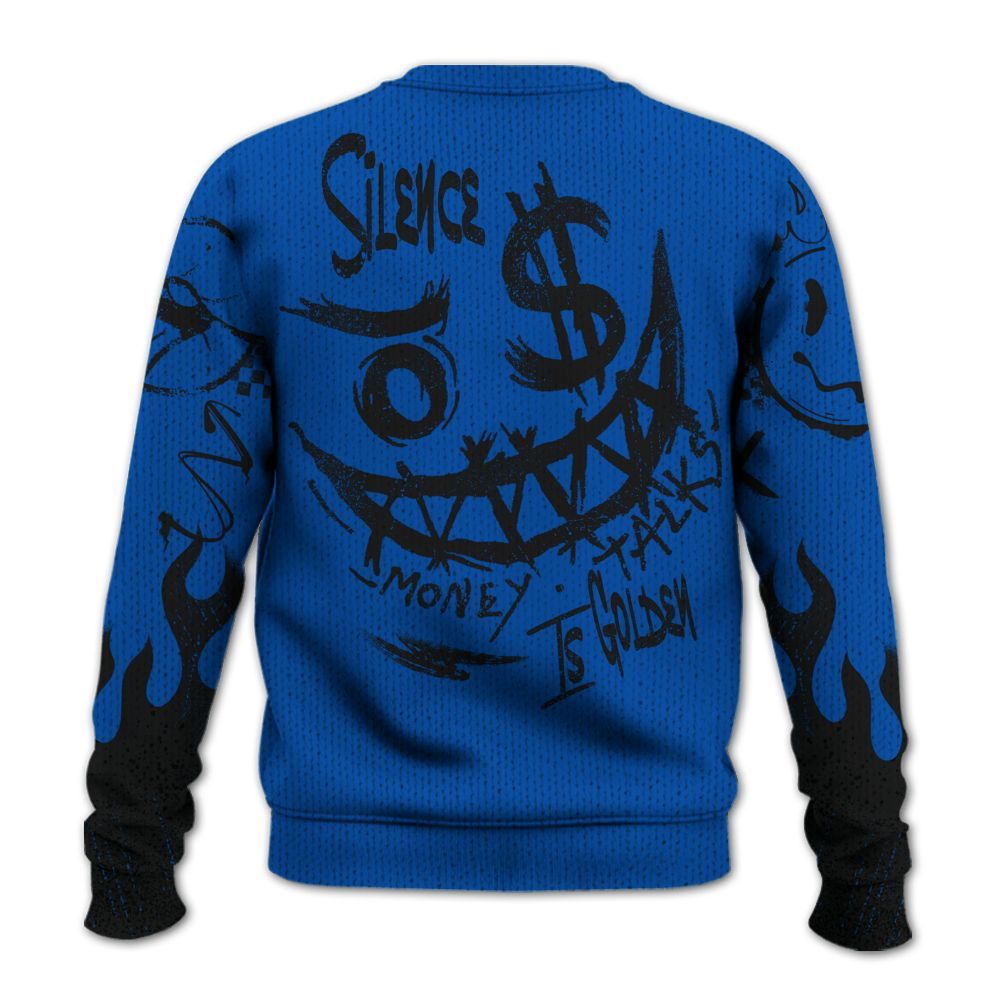 Knitted Sweater To Match Racer Blue 5s - Mouth Burning Street Style
