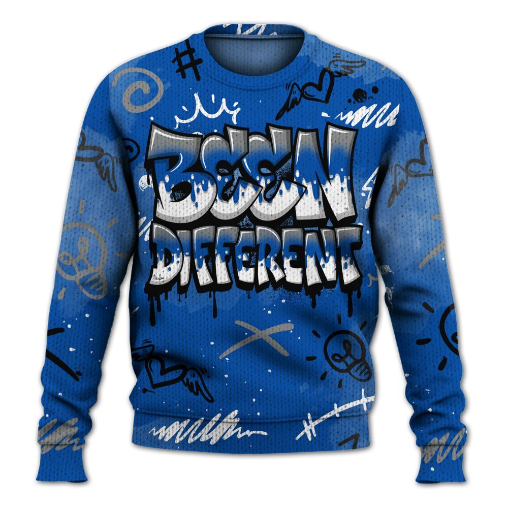 Knitted Sweater To Match Racer Blue 5s - Drip Been Di2ferent