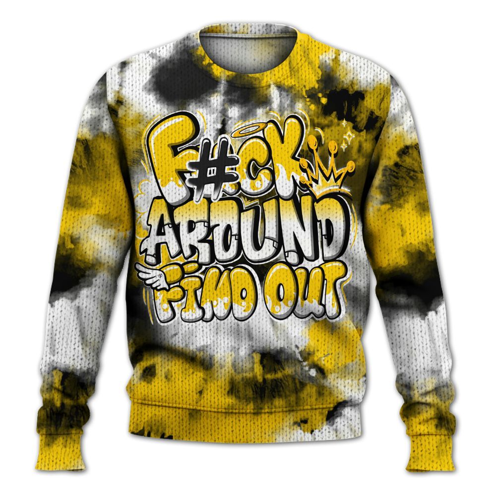 Knitted Sweater To Match Corteiz Air Max 95 Tour Yellow - Tie Dye FK Around Find Out
