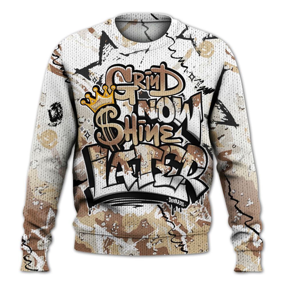 Knitted Sweater To Match Desert Camo 3s - Grind Shine Later Drip