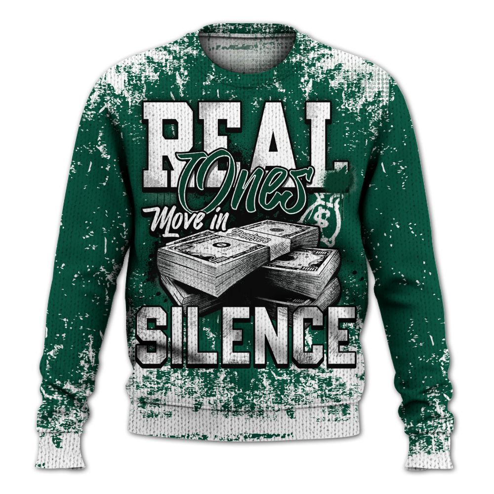 Knitted Sweater To Match Oxidized Green 4s - Move In Silence Money Street Retro