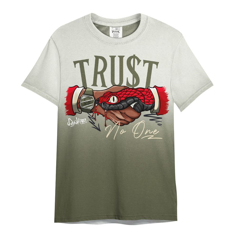 Shirt To Match Low OG Medium Olive 1s - Snake Trust No One Drip All Over Print