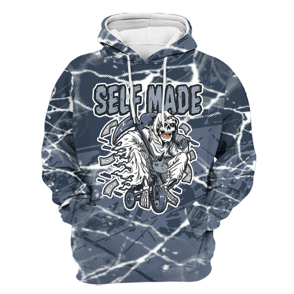 Hoodie To Match Low Diffused Blue 11s - Self Make Skeleton Profound All Over Print