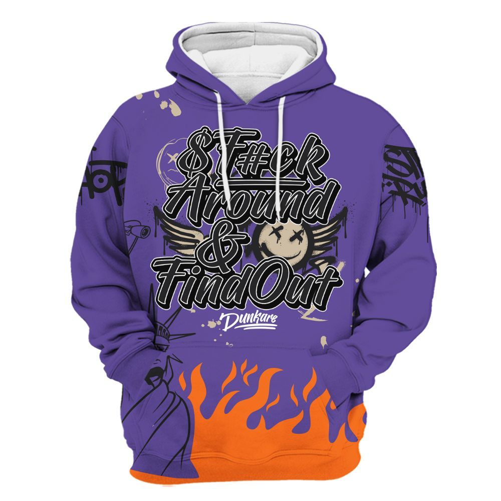 Hoodie To Match Air Max Waffle SP Voltage Purple - Graphic Fck Around Find Out All Over Print