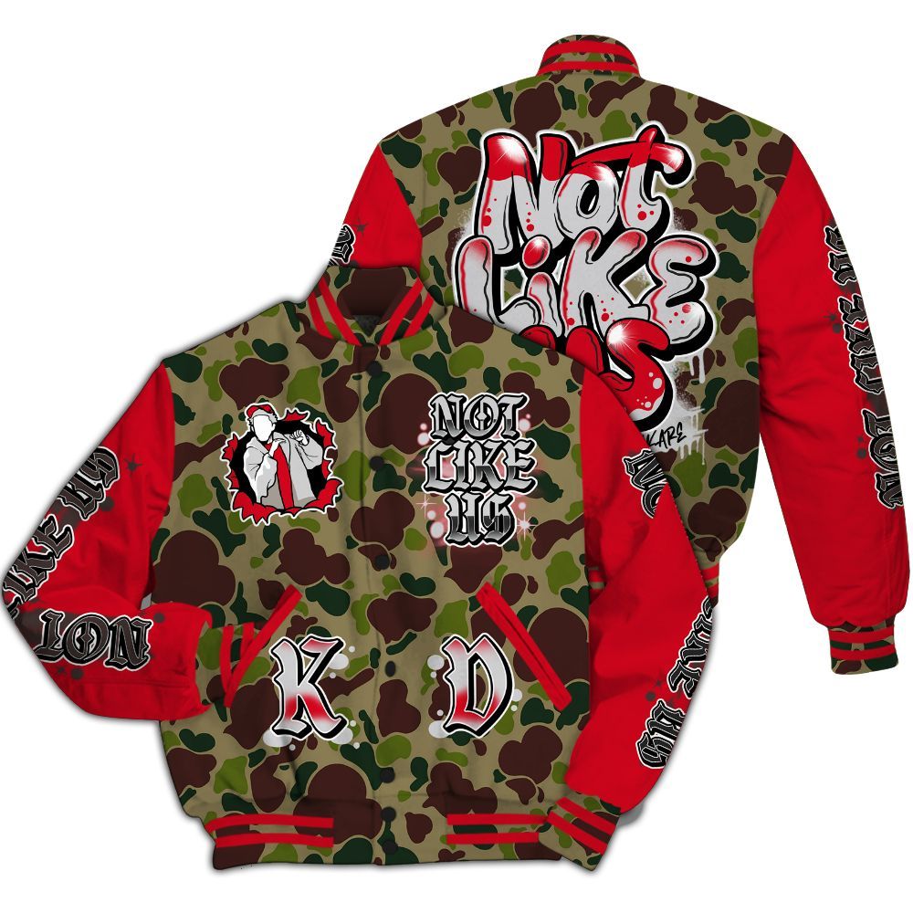 Varsity Jacket To Match Air Max 90 Duck Camo Red - None Like Us Graphic All Over Print