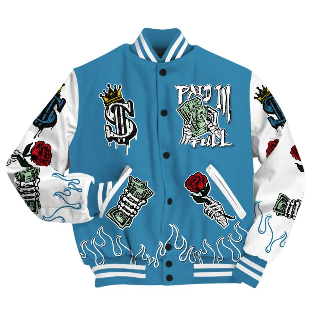 Varsity Jacket To Match High OG UNC Reimagined 1s - Fire Everybody Paid In All Over Print