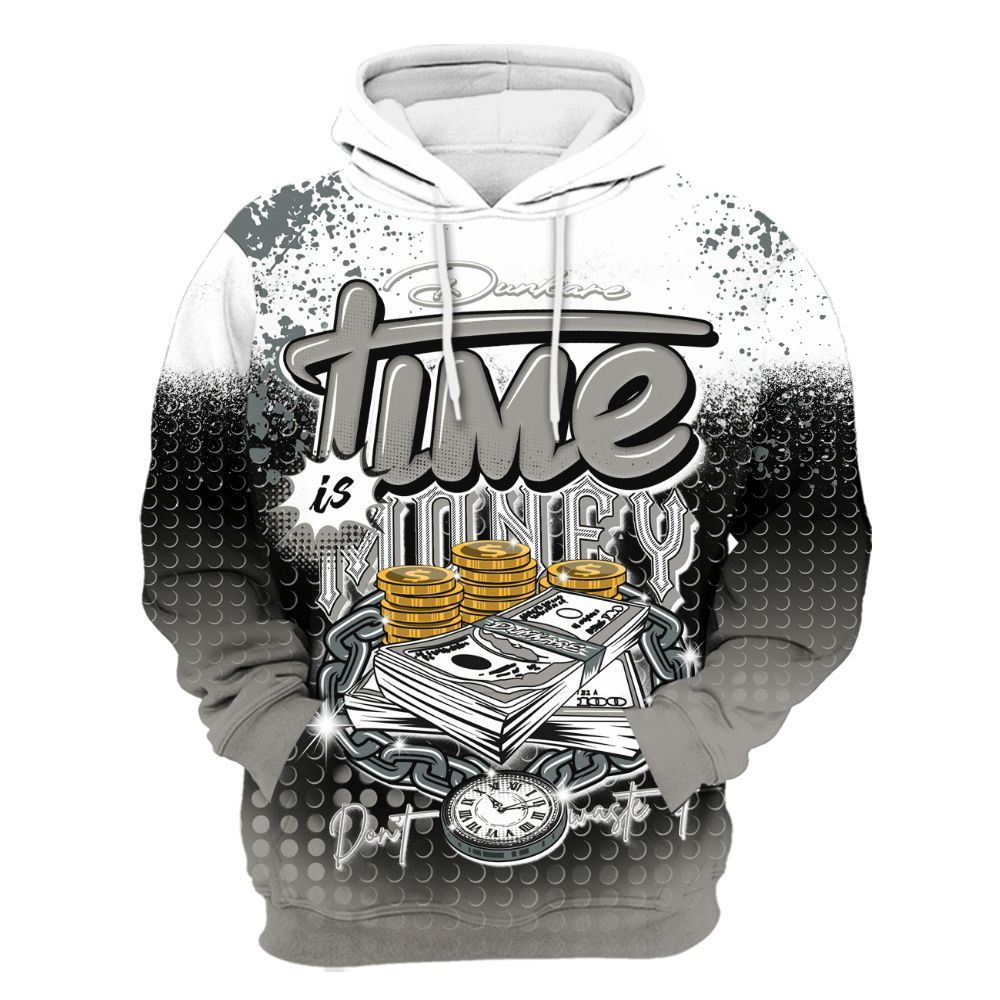 Hoodie To Match Cool Grey 9s - Halftone Time Is Money All Over Print