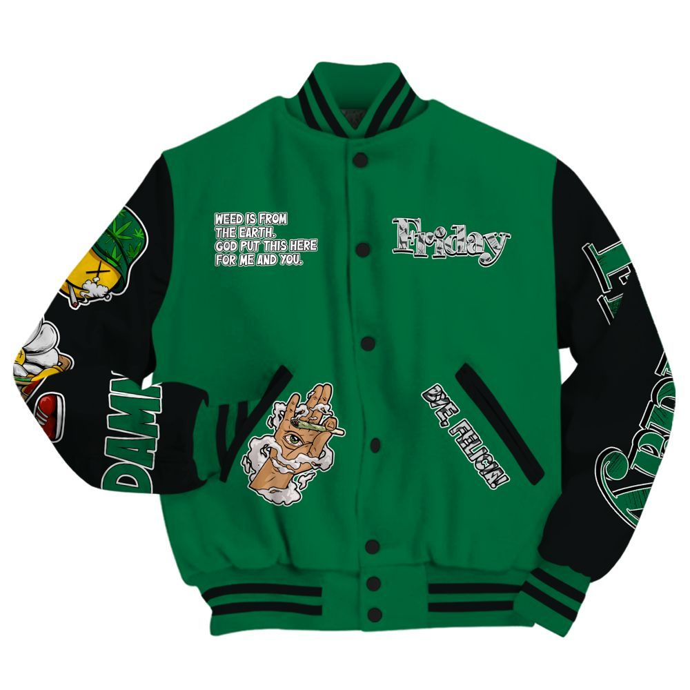 Varsity Jacket To Match Pine Green 3s - Friday Sneaker Stress Style All Over Print