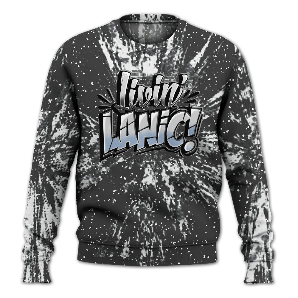 Sweatshirt To Match Reverse Black White 6s - Living Large Graphic Luxury All Over Print