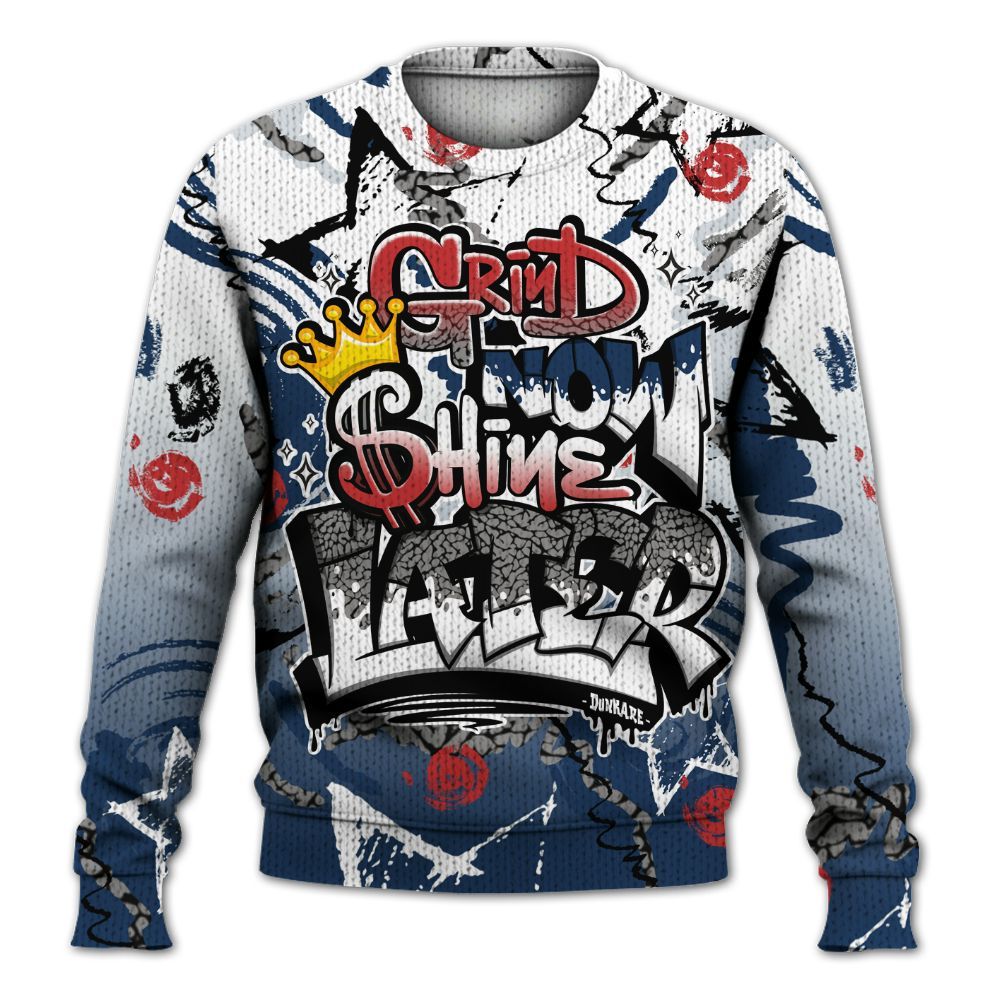 Knitted Sweater To Match SP Sport Royal 3s - Grind Shine Later Drip