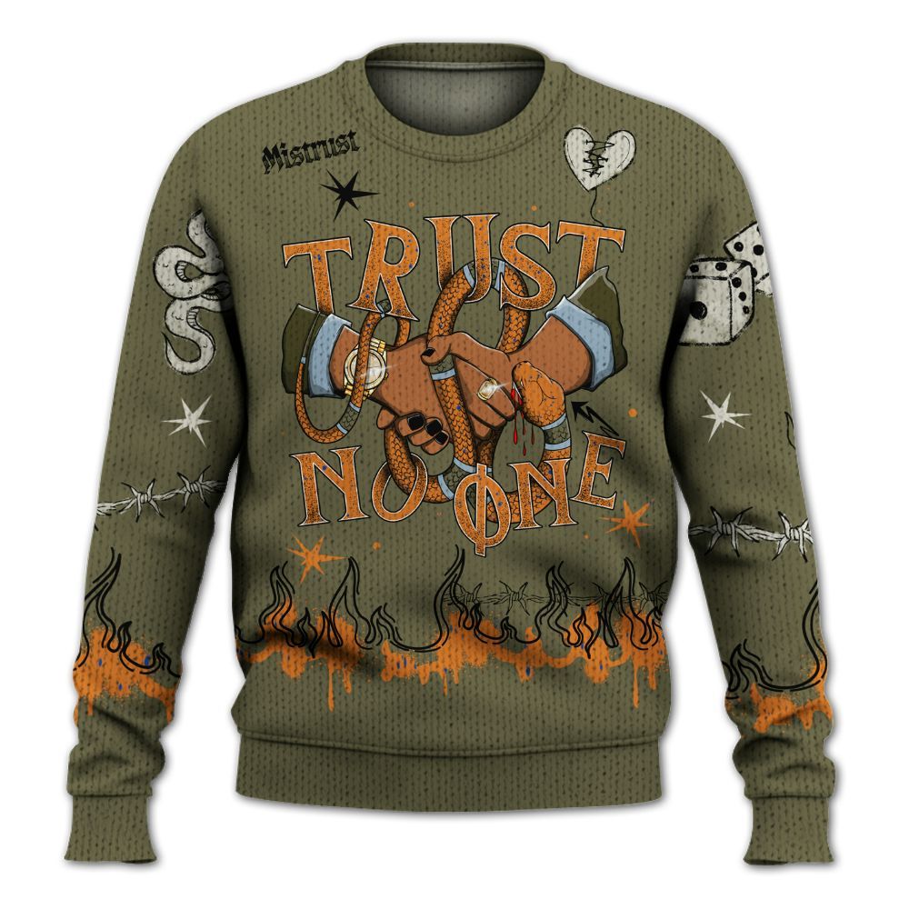 Knitted Sweater To Match Olive 5s - Trust No One Snake-Bite Doodle Crayon