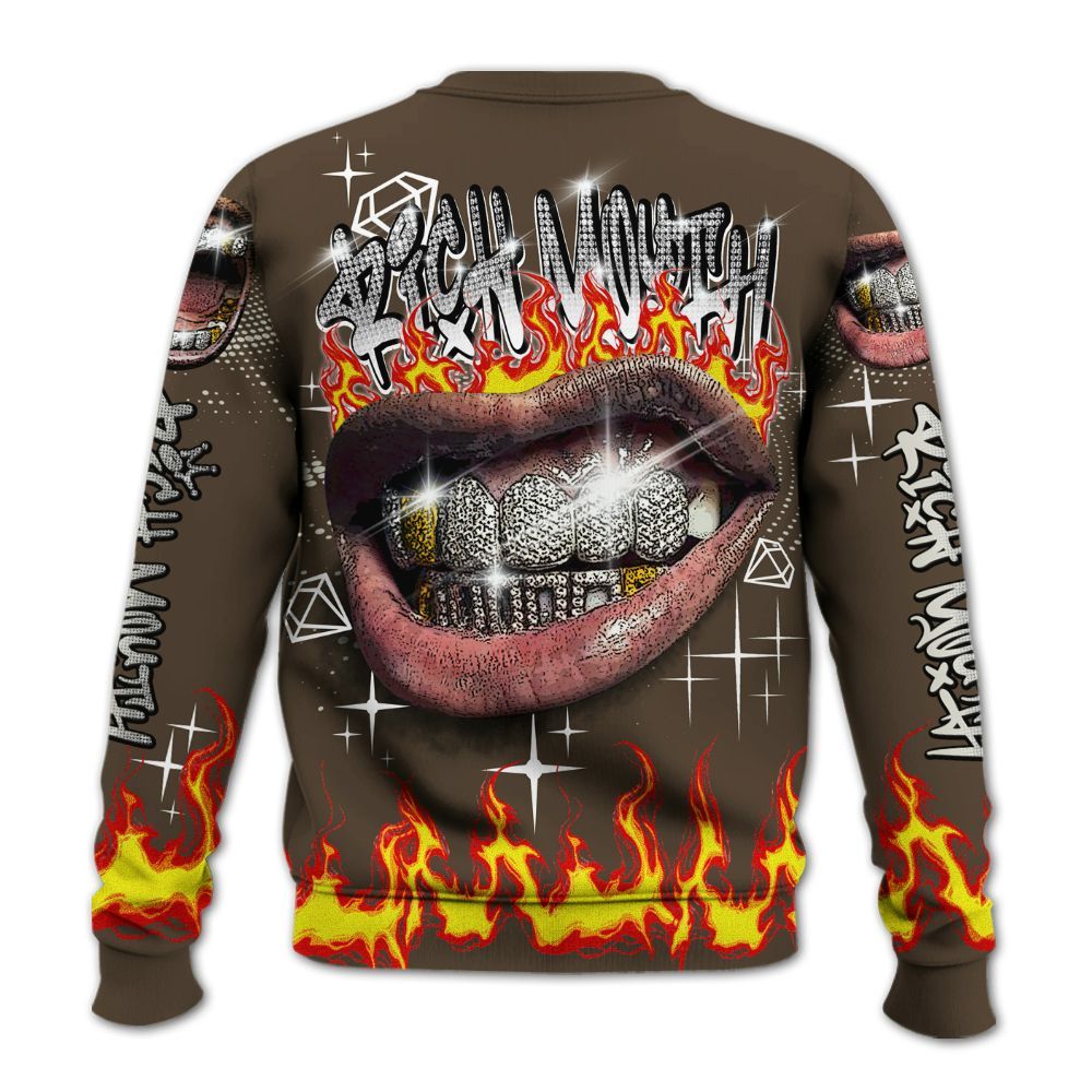 Sweatshirt To Match Palomino 1s - Rich Mouth Fire Rap Retro 90s All Over Print