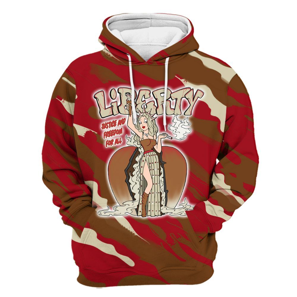Hoodie To Match Archaeo Brown 5s - Midwest Cartoon Colored All Over Print