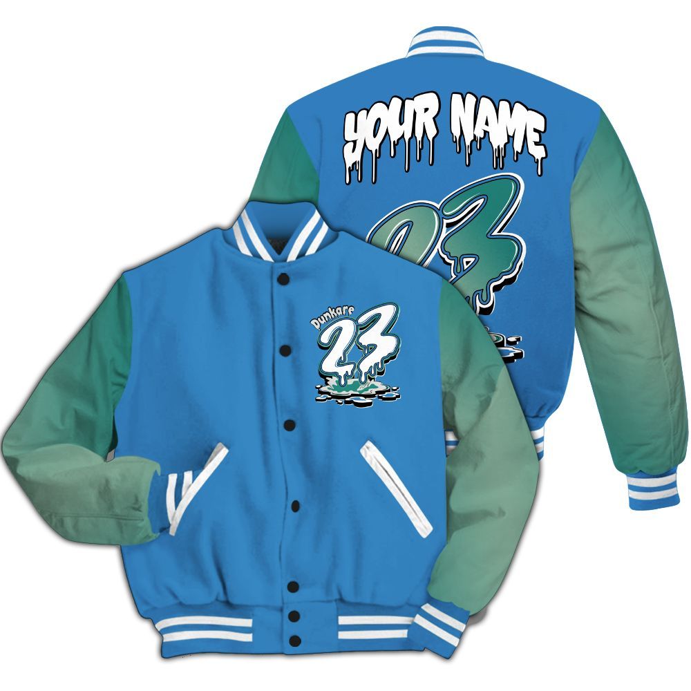 Varsity Jacket To Match Low Carolina 17s - Custom Name 23 Drip All Over Print