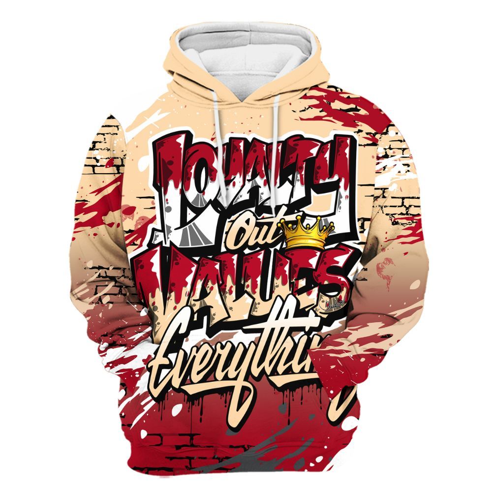 Hoodie To Match Retro Pizza GS 4s - Values Of Loyalty Drip All Over Print