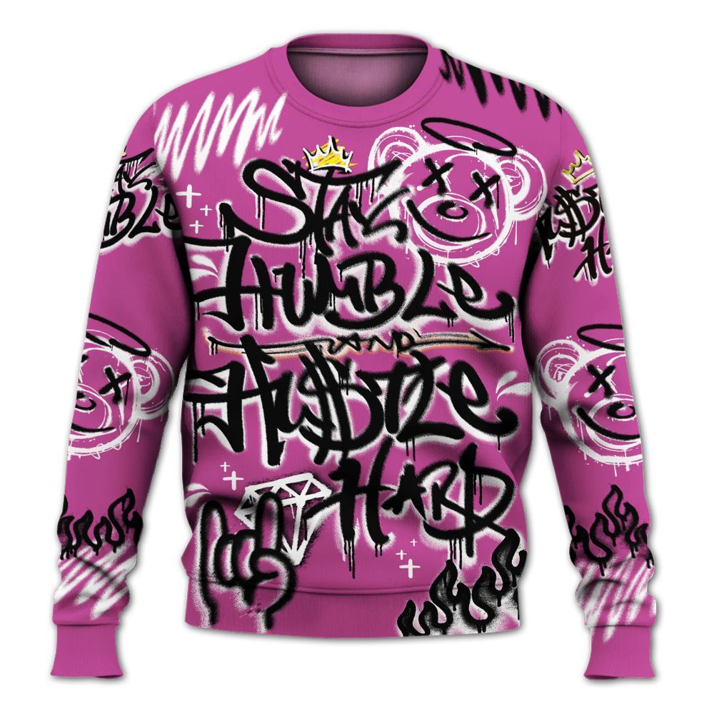 Sweatshirt To Match Dunk Low Active Fuchsia - Humble Drip Streetwear Graffity All Over Print
