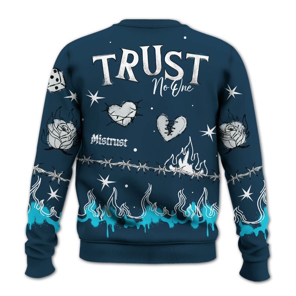 Sweatshirt To Match Air Navy Baltic Blue - Trust No One Snake-Bite Doodle Crayon All Over Print