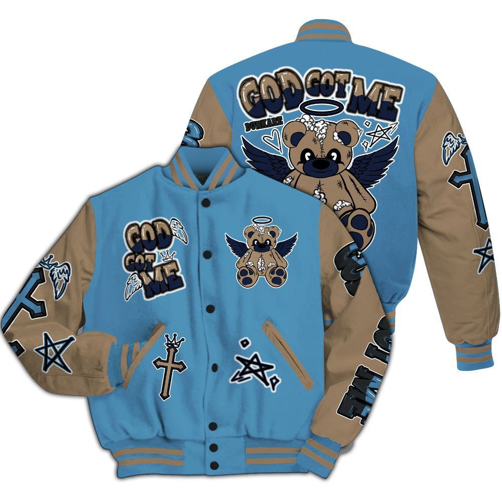 Varsity Jacket To Match Air Force 1 Stash - Gods Guides Me Bear All Over Print