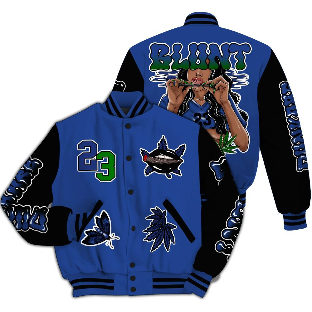 Varsity Jacket To Match Retro Hyper Royal 13s - Bluntz Unique All Over Print