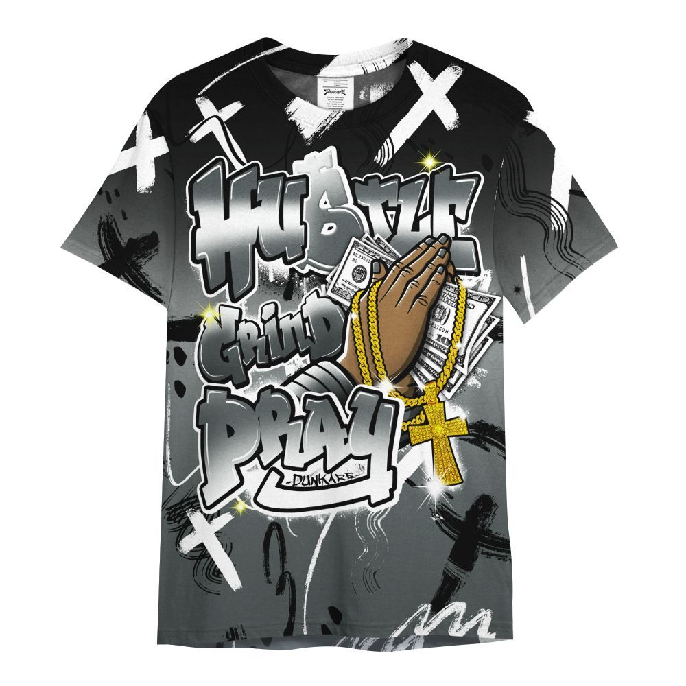 Shirt To Match Black RM Nigel Sylvester 4s - Money Hustle Grind Pray All Over Print