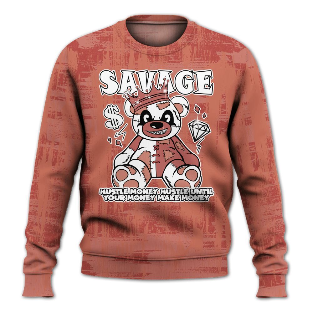Sweatshirt To Match Dune Red 13s - Savages Bear Glitch Art All Over Print