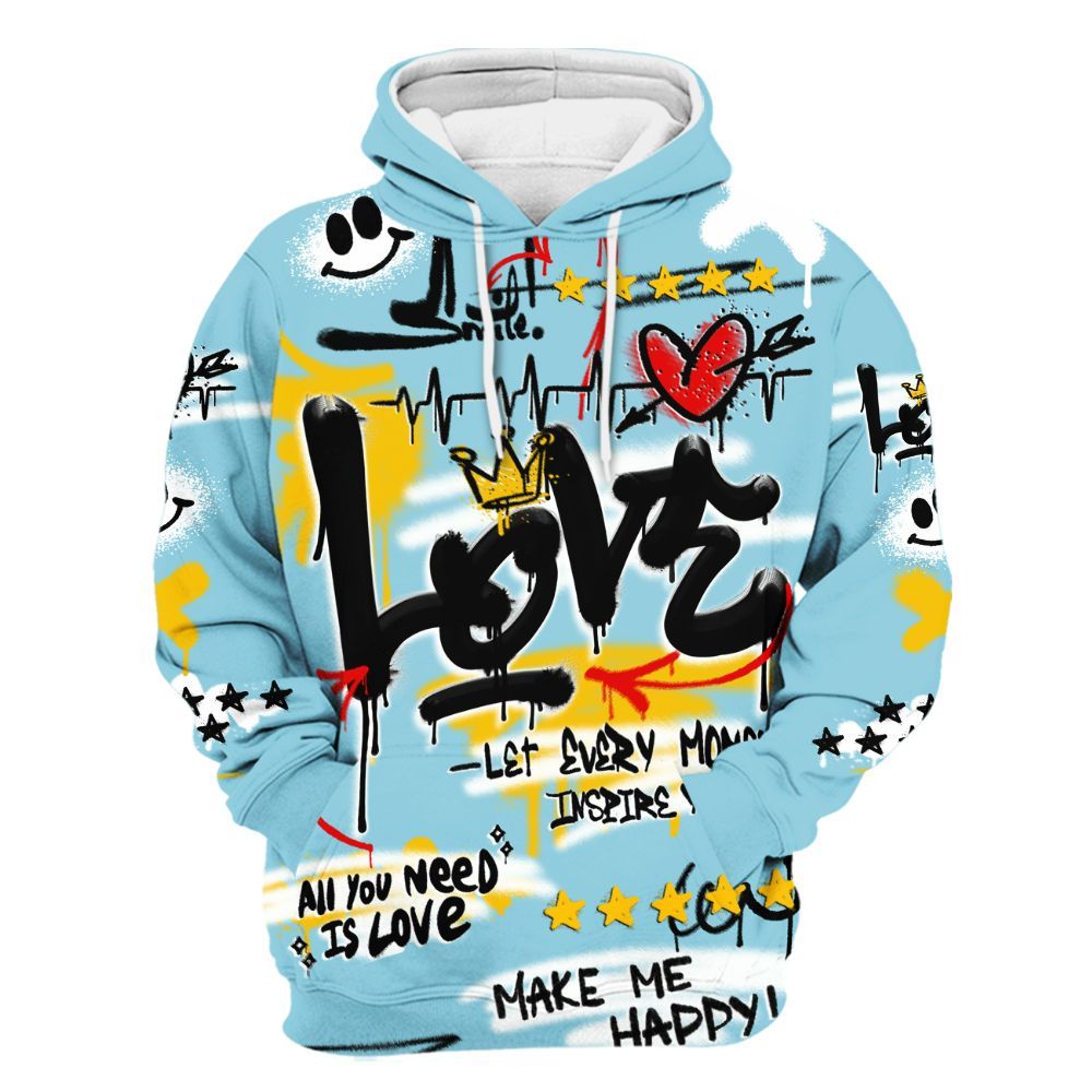 Hoodie To Match Dunk High Homer Simpson - Happy Love Beats Graffiti Streetwear All Over Print