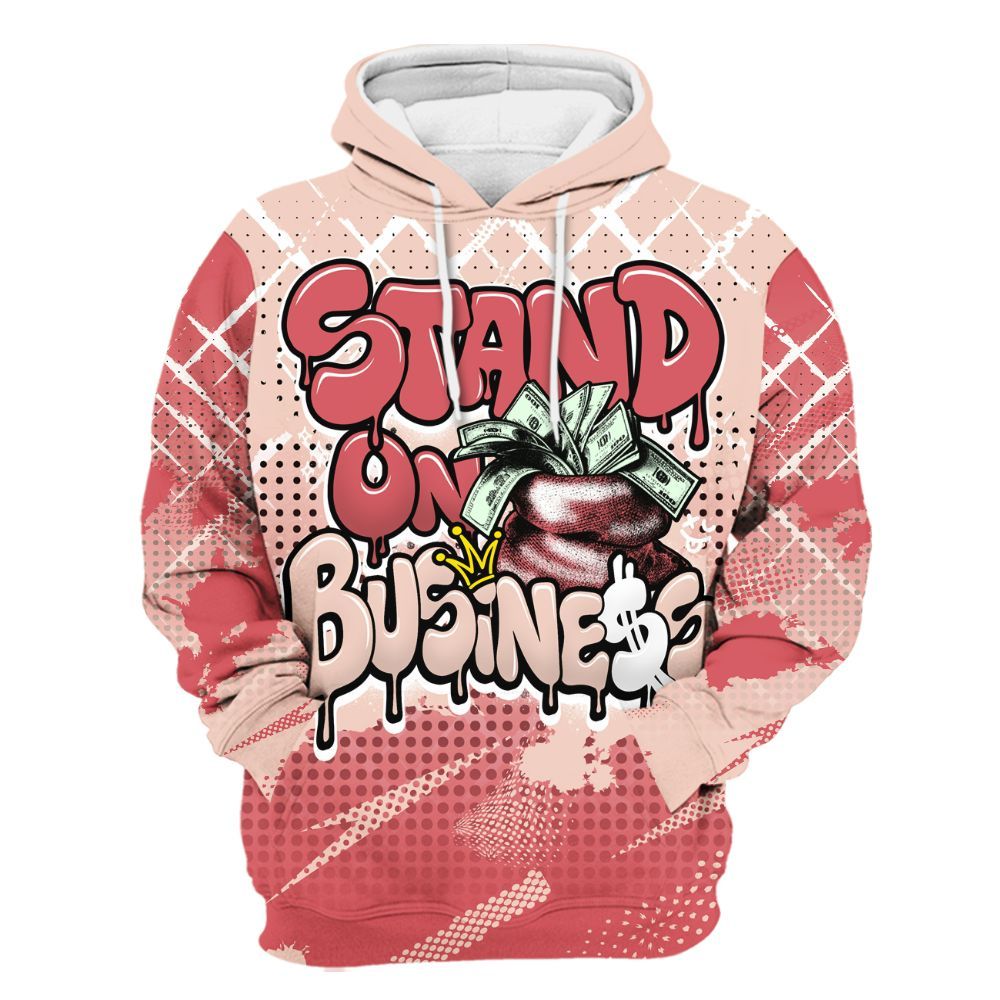 Hoodie To Match Washed Coral 2s Shirt, Halftone Stand Business Dripping All Over Print