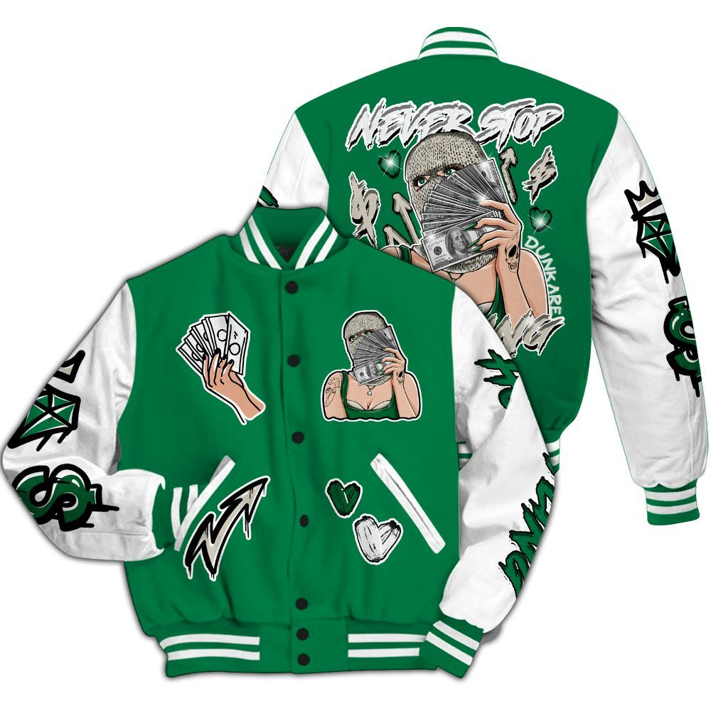 Varsity Jacket To Match Lucky Green 2s - Hustling Unique All Over Print