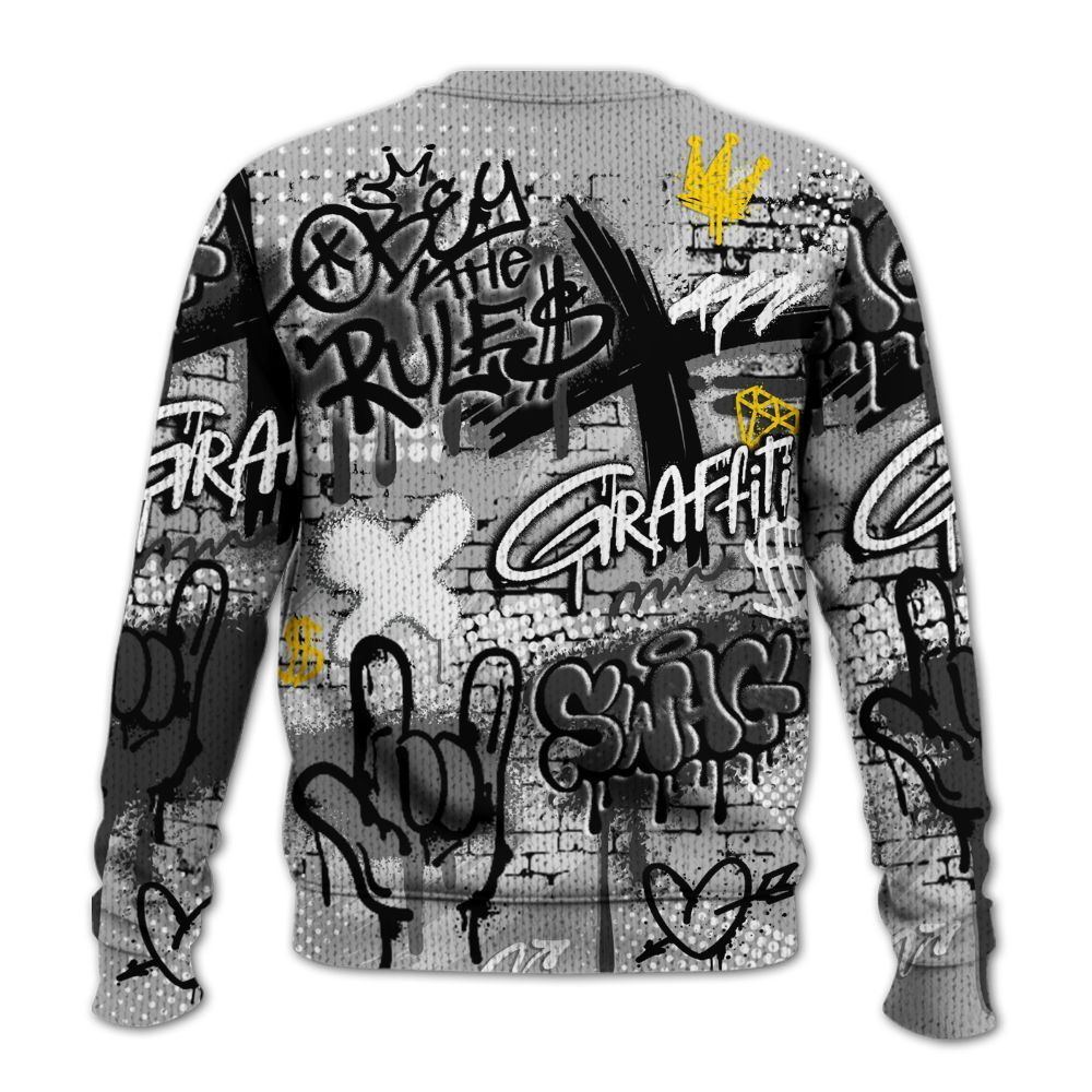 Knitted Sweater To Match NOCTA Black 2s - True It Real Graffiti Streetwear
