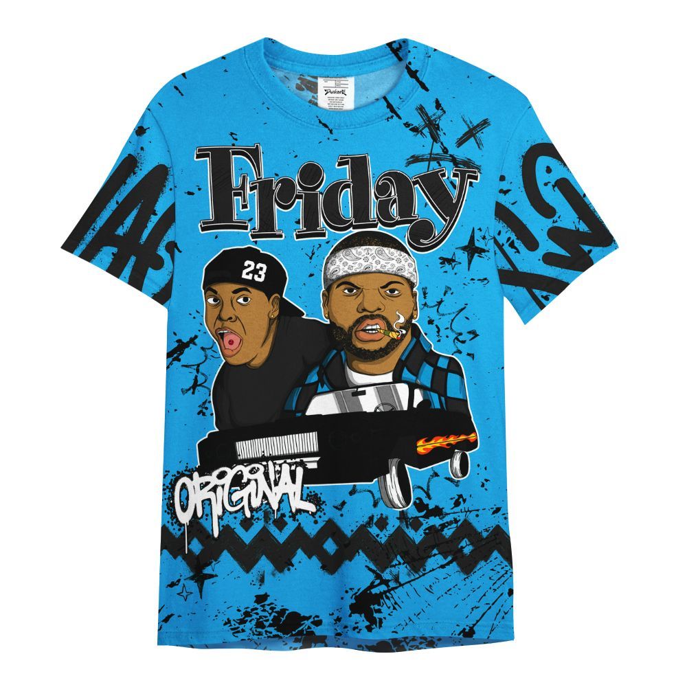 Shirt To Match Black University Blue 2022 13s - Friday Sneaker Crayon All Over Print