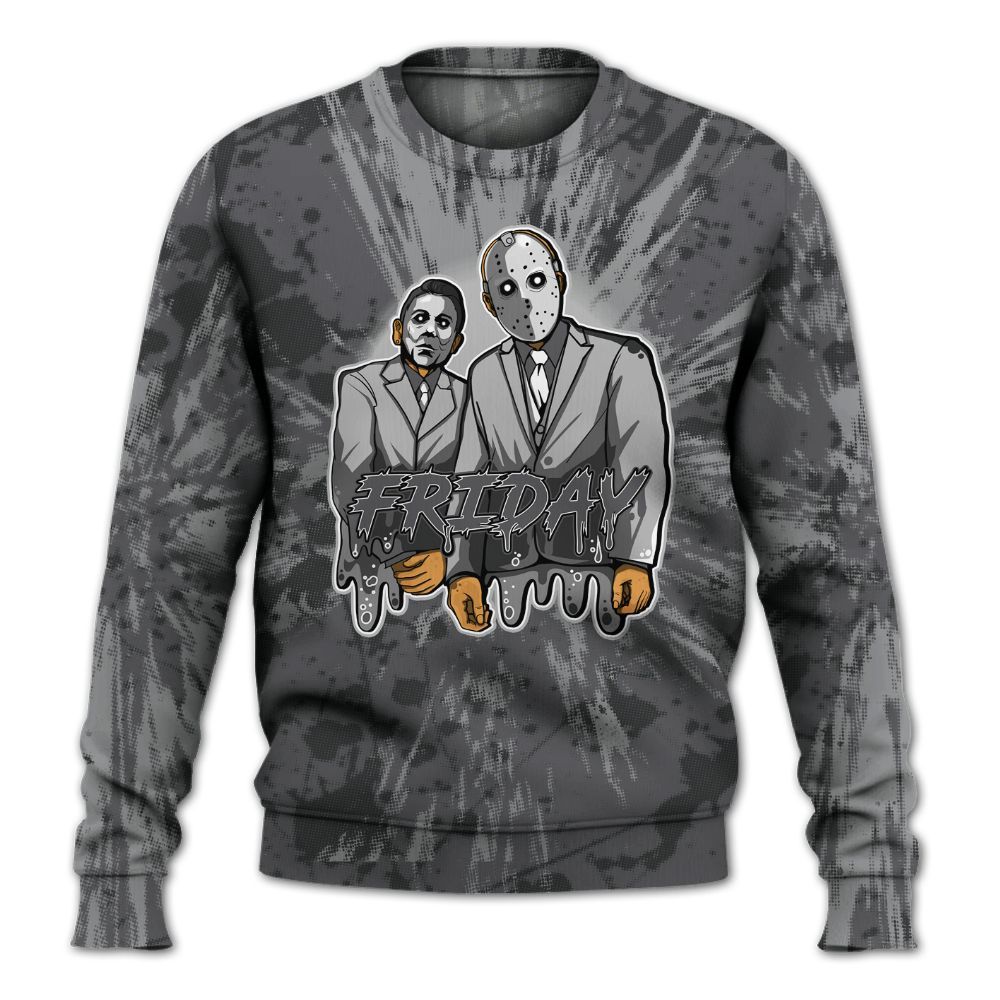 Sweatshirt To Match White Thunder 4s - Friday Halloween Graphic Luxury All Over Print