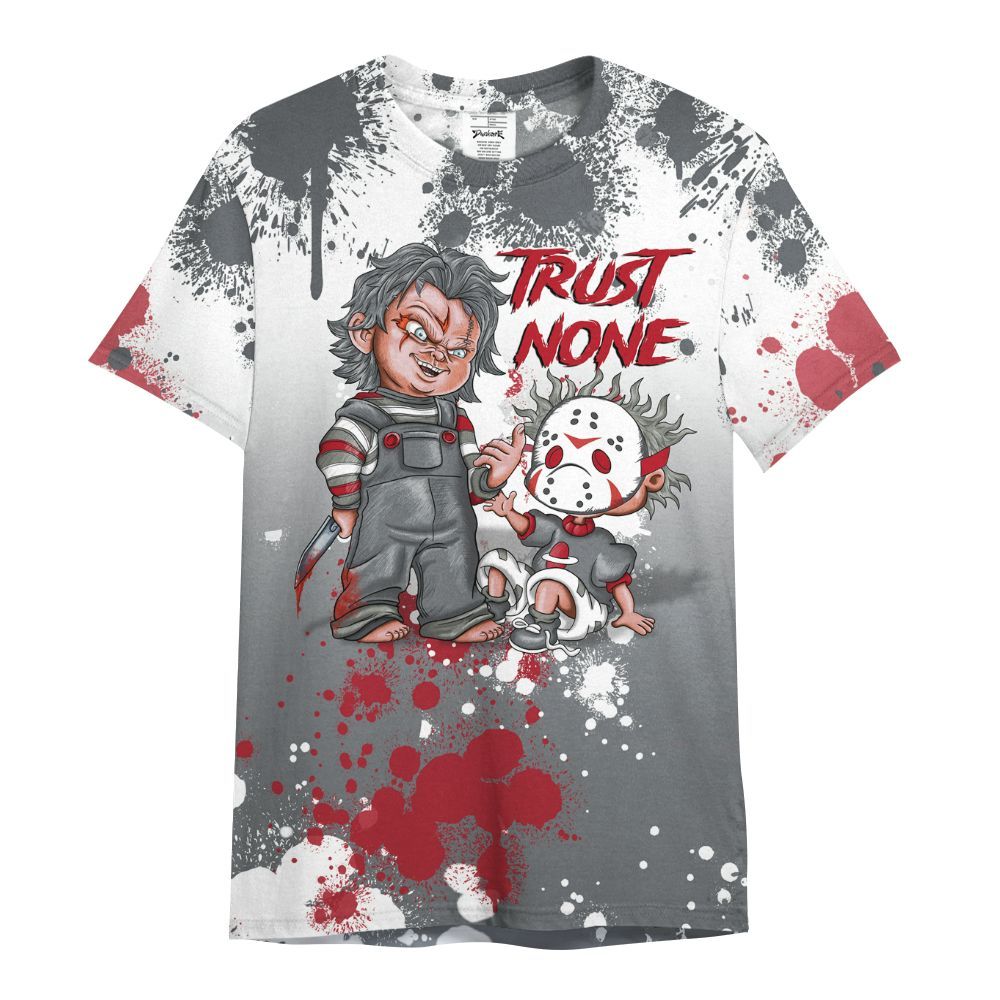 Shirt To Match Retro Fire Red 9s - Trust No One Scary All Over Print