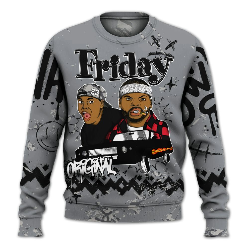 Sweatshirt To Match Black Cement 3s - Friday Sneaker Crayon All Over Print