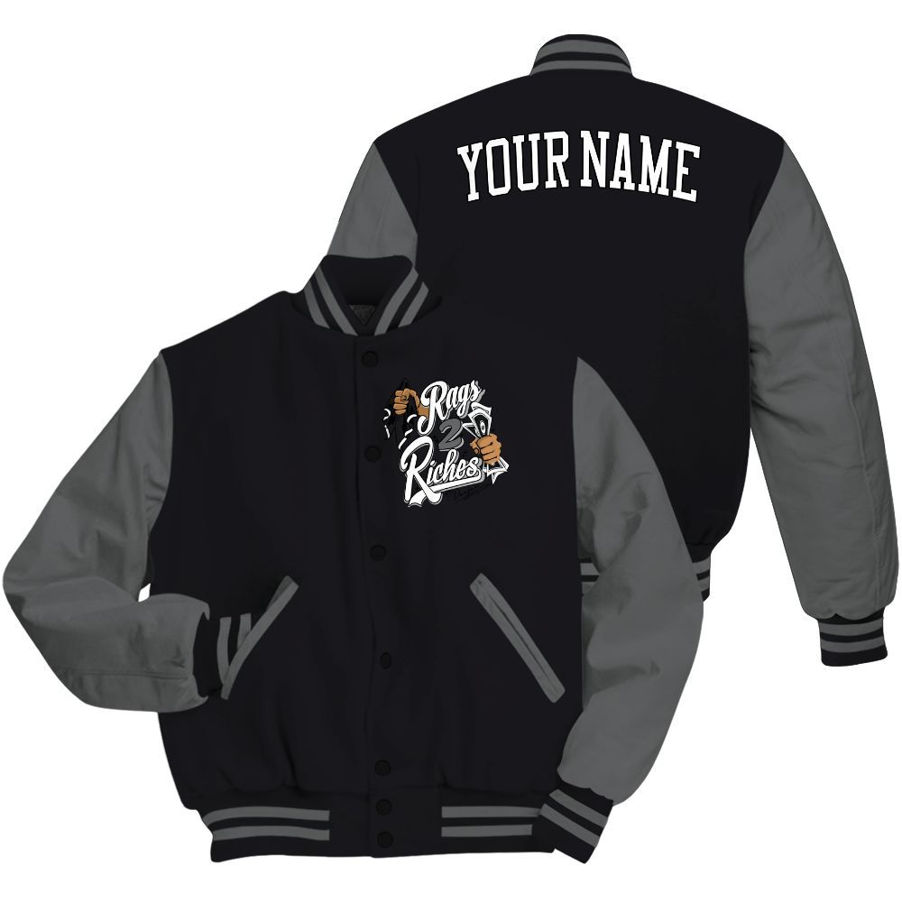 Varsity Jacket To Match White Thunder 4s - Custom Name Rag 2 Riches All Over Print
