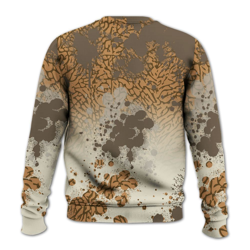 Sweatshirt To Match Orewood Brown 3s - God Blessed Ink Drip All Over Print