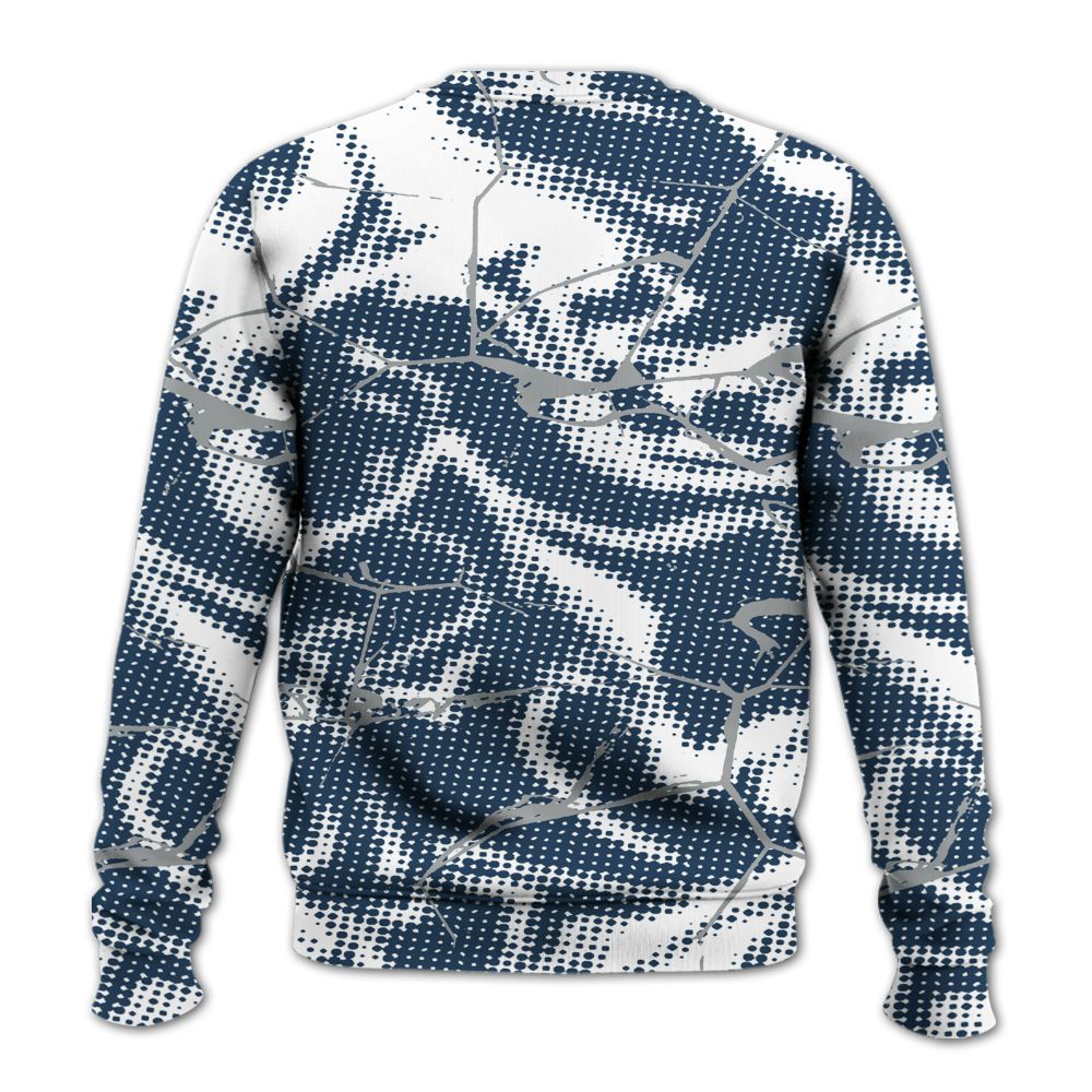 Sweatshirt To Match Retro French Blue 2025 12s - Dislike Us Crack All Over Print