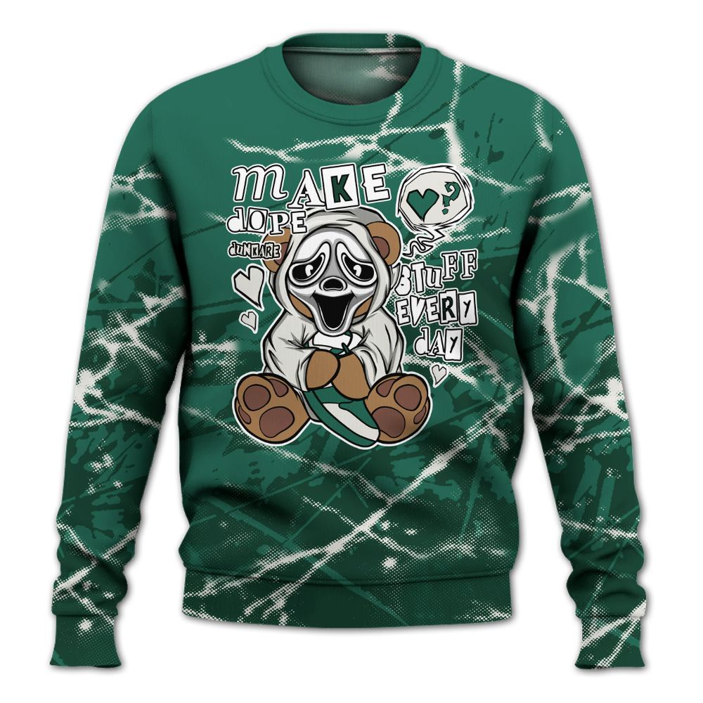 Sweatshirt To Match Oxidized Green 4s - Make Dopes Bear Profound All Over Print