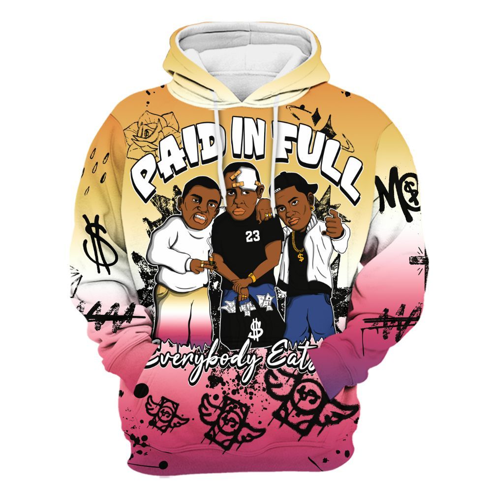 Hoodie To Match Air Griffey Max Los Angeles 1s - Everybody Paid In Full Crayon All Over Print
