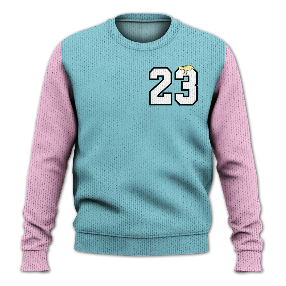 Knitted Sweater To Match SB Dunk Low Visty, Custom Name Number 23 Drip