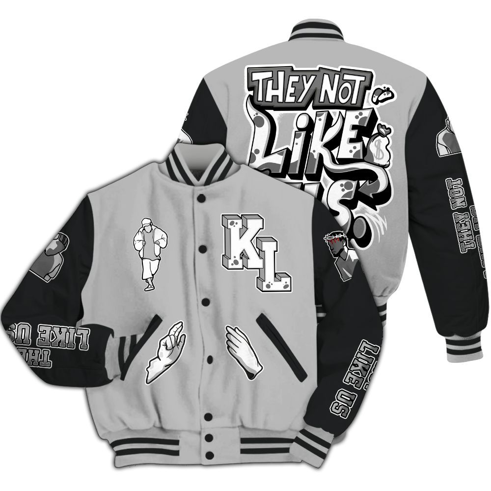 Dunkare Low 85 Metallic Black 1s Varsity Jacket - Dislike Us Graphic All Over Print Letterman Jackets