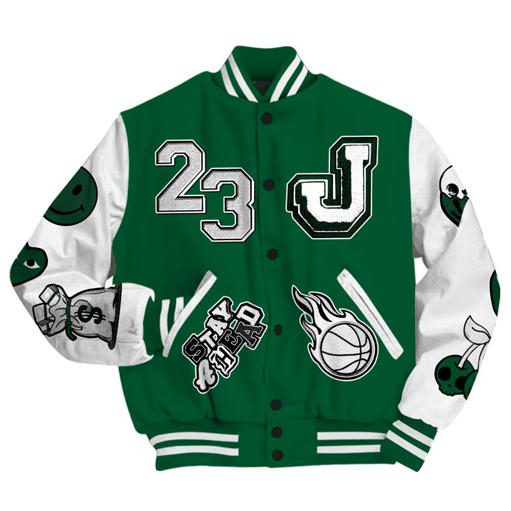 Varsity Jacket To Match High Gorge Green 1s - Hustles Money Number 23 All Over Print