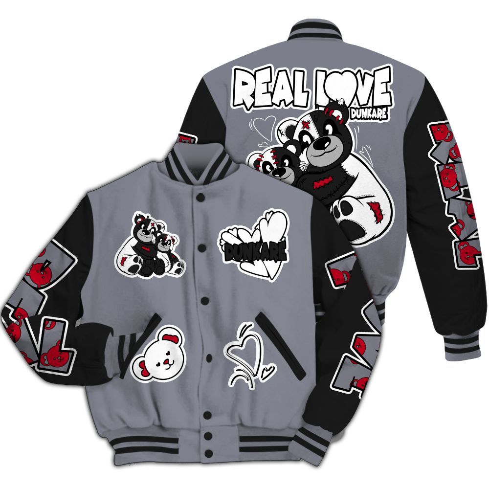 Varsity Jacket To Match Retro Black Flint 13s - Sincere Fondness Bear All Over Print