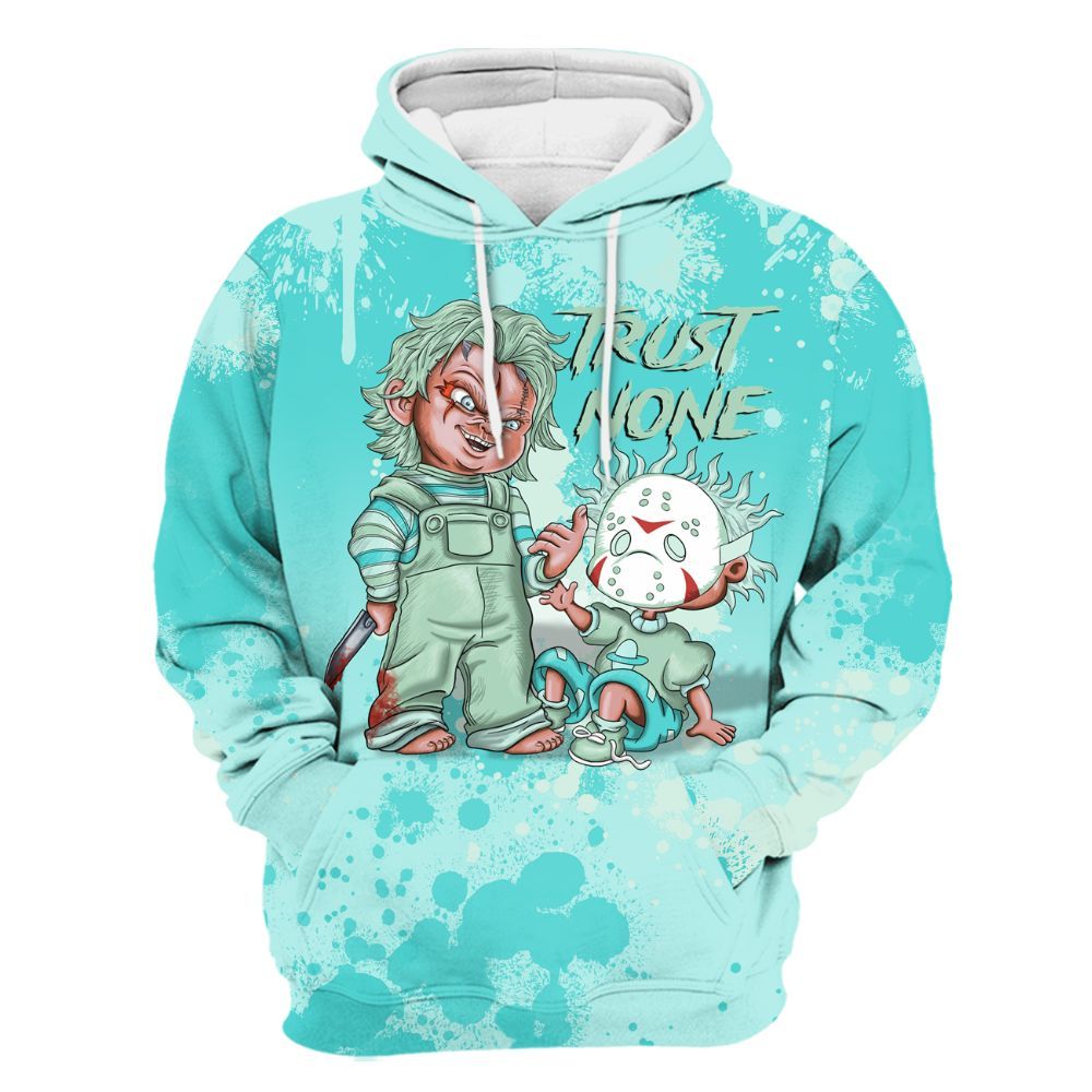 Hoodie To Match Low OG Washed Teal 1s - Trust No One Scary All Over Print