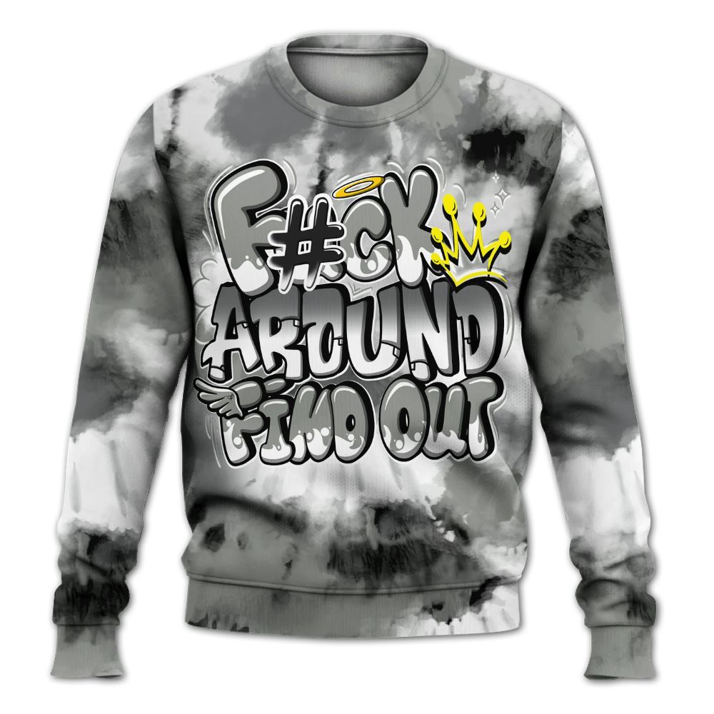 Sweatshirt To Match Paris Olympics 4s - Tie Dye FK Around Find Out All Over Print
