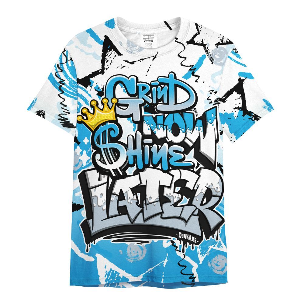 Shirt To Match University Blue Low 2026 11s - Grind Shine Later Drip All Over Print