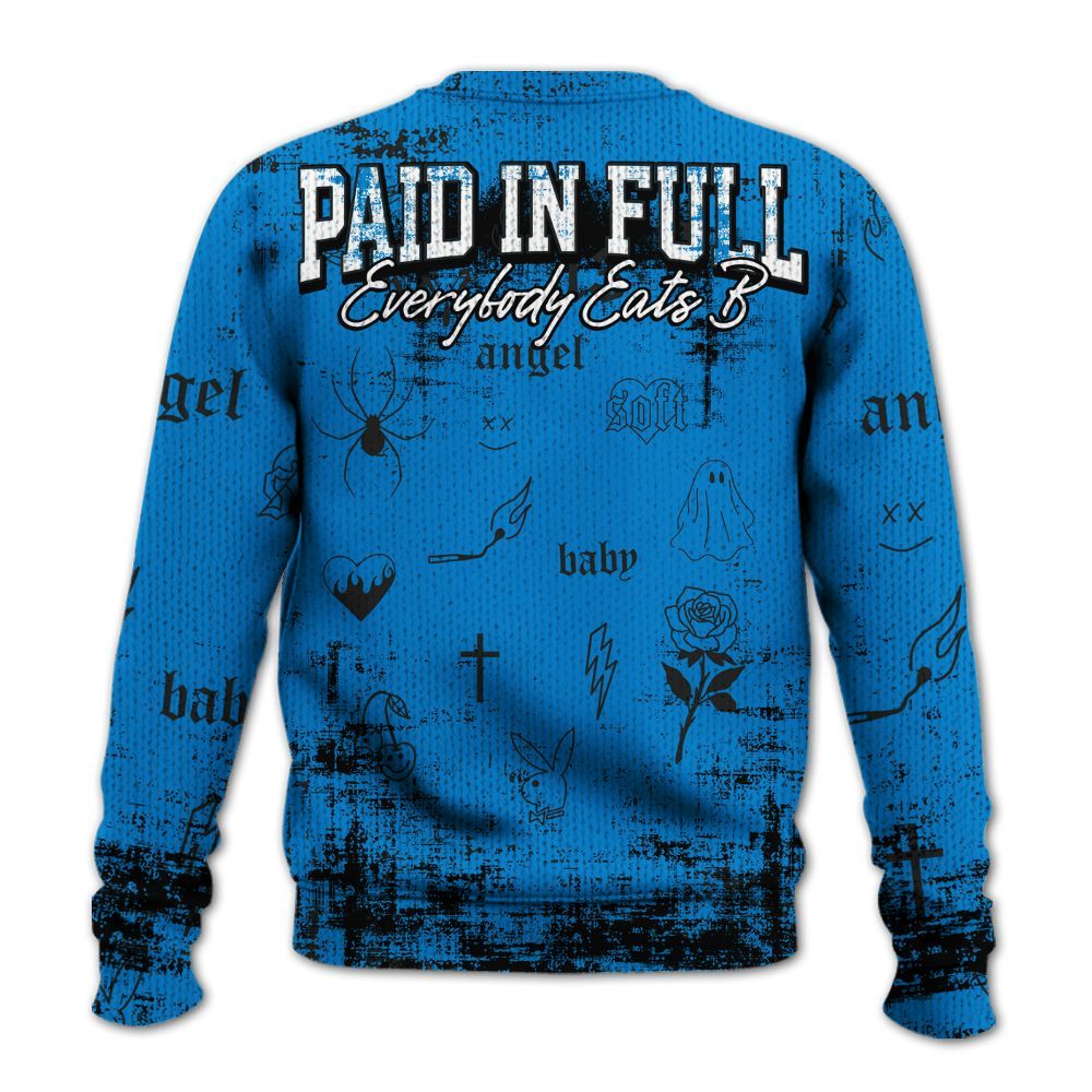 Sweater To Match High OG FragmentxULA White Black 1s - Paid In Full Money Graphic