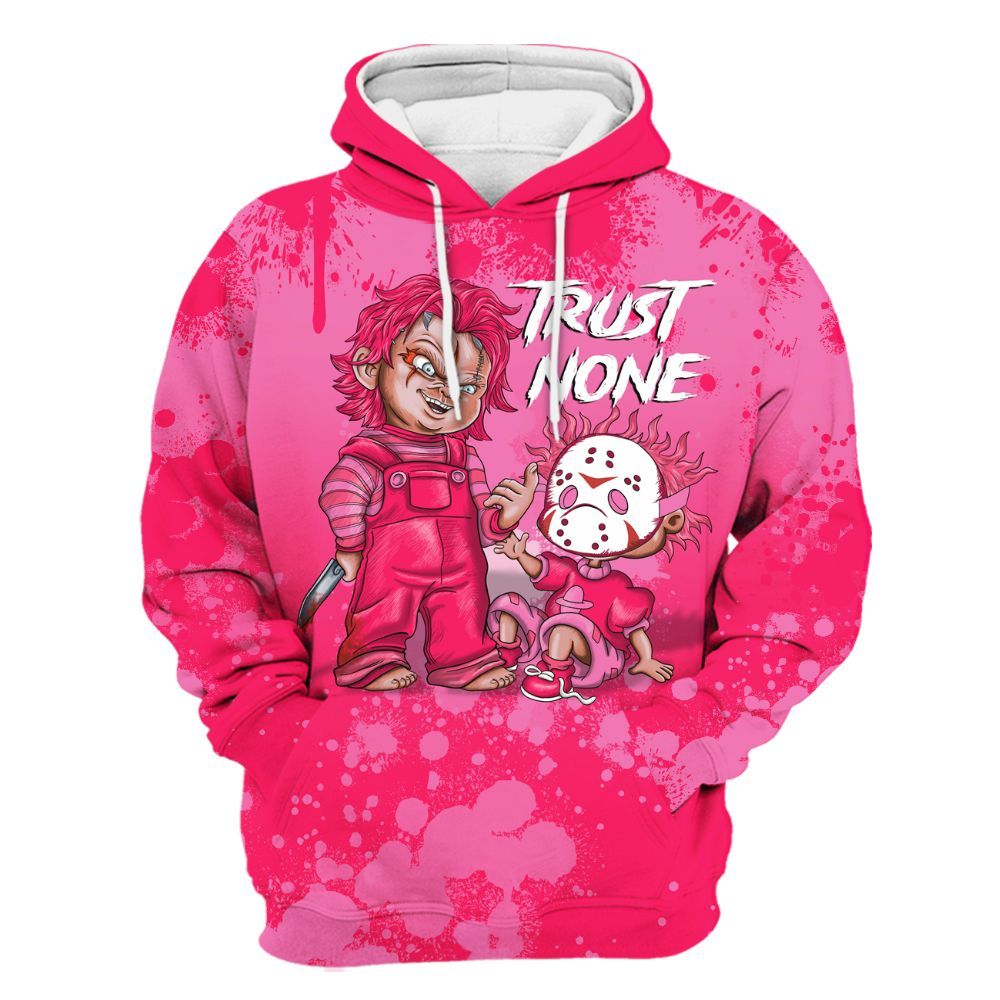 Hoodie To Match Air VaporMax Plus Triple Pink - Trust No One Scary All Over Print