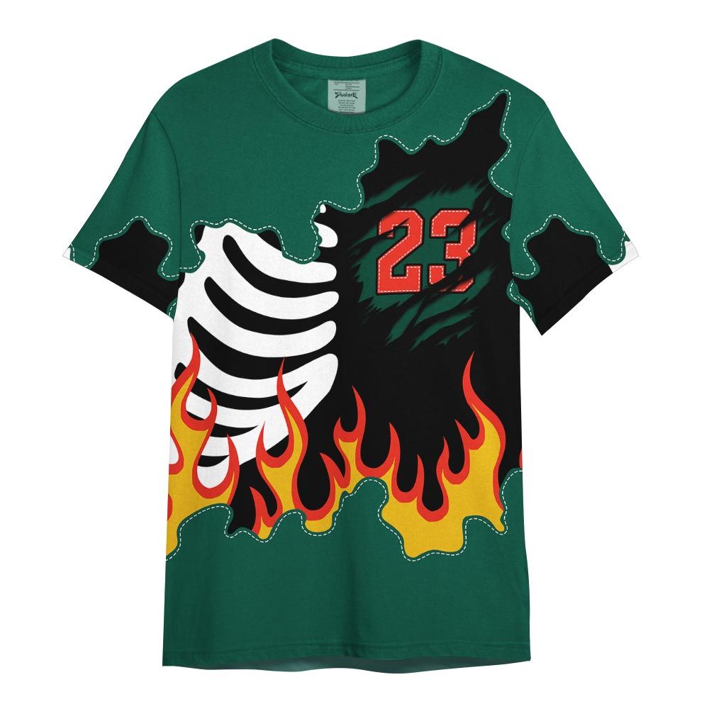 Shirt To Match Oxidized Green 4s - Burning Skeleton 23 G.O.A.T Shirt Outfit