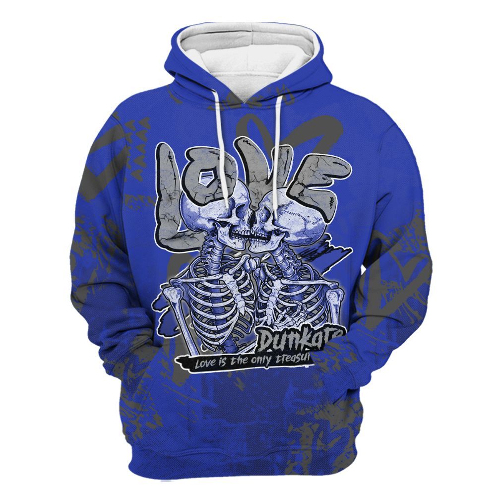 Hoodie To Match Air Max Plus Black Racer Blue - Skull Love All Over Print
