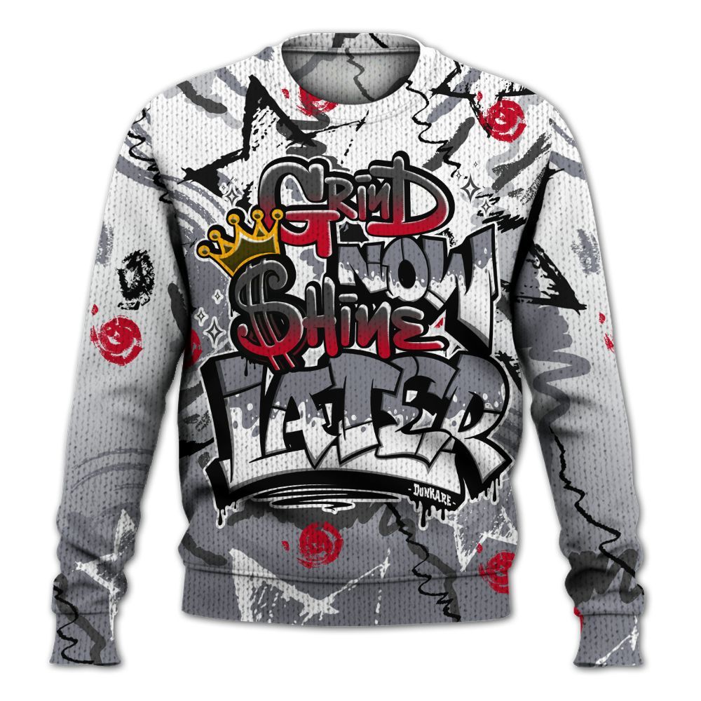 Knitted Sweater To Match Retro Black Flint 13s - Grind Shine Later Drip